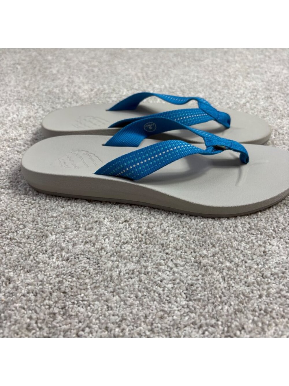 Stio Womens Bircher Flip Flop Sandals 9 Gray Blue Gorp Beach